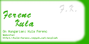 ferenc kula business card